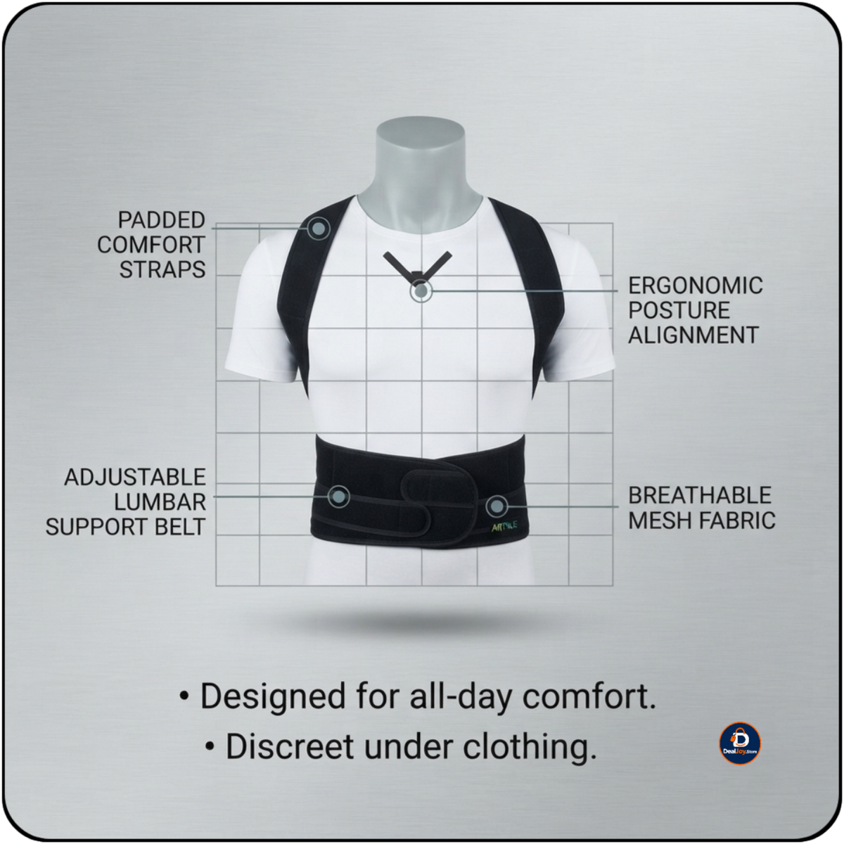 Breathable and Adjustable Posture Corrector Belt for Men and Women