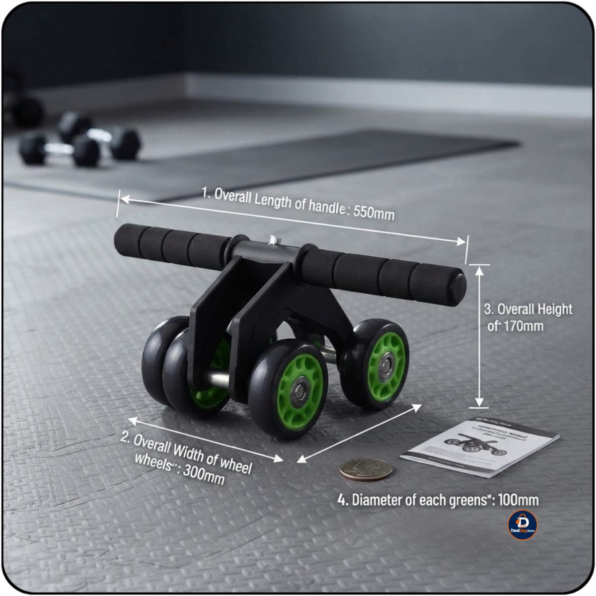 💪 4-Wheel Push-Up Roller – Ghar Par Chest, Arms Aur Upper Body Workout Ke Liye