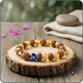 Rudraksha Evil Eye Bracelet – Yellow Beads Aur Blue Nazar Bead Wala Bracelet