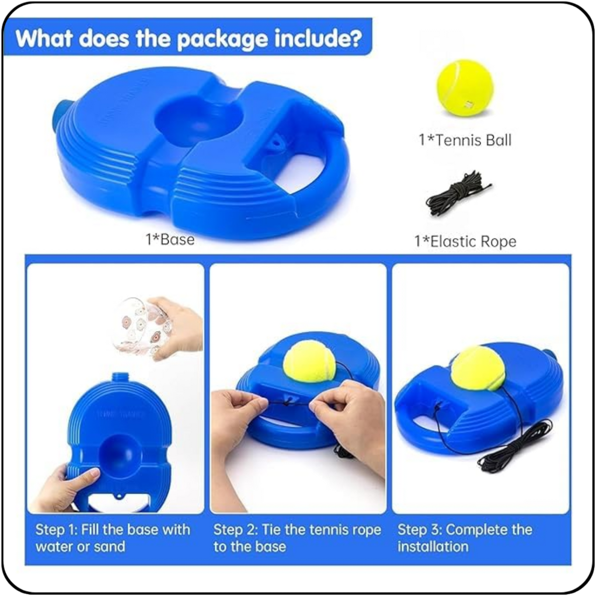 🎾 Tennis Ball Practice Trainer – Ghar Par Aur Bina Partner Tennis Practice Karne Ke Liye