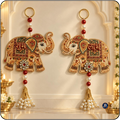 Decorative Shubh Labh Elephant Hanging – Ghar Ke Main Door Aur Entrance Ki Sajawat Ke Liye