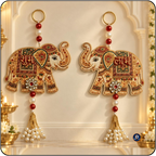 Decorative Shubh Labh Elephant Hanging – Ghar Ke Main Door Aur Entrance Ki Sajawat Ke Liye