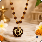 Rudraksha Om Pendant Mala – Dharmik Aur Adhyatmik Upyog Ke Liye
