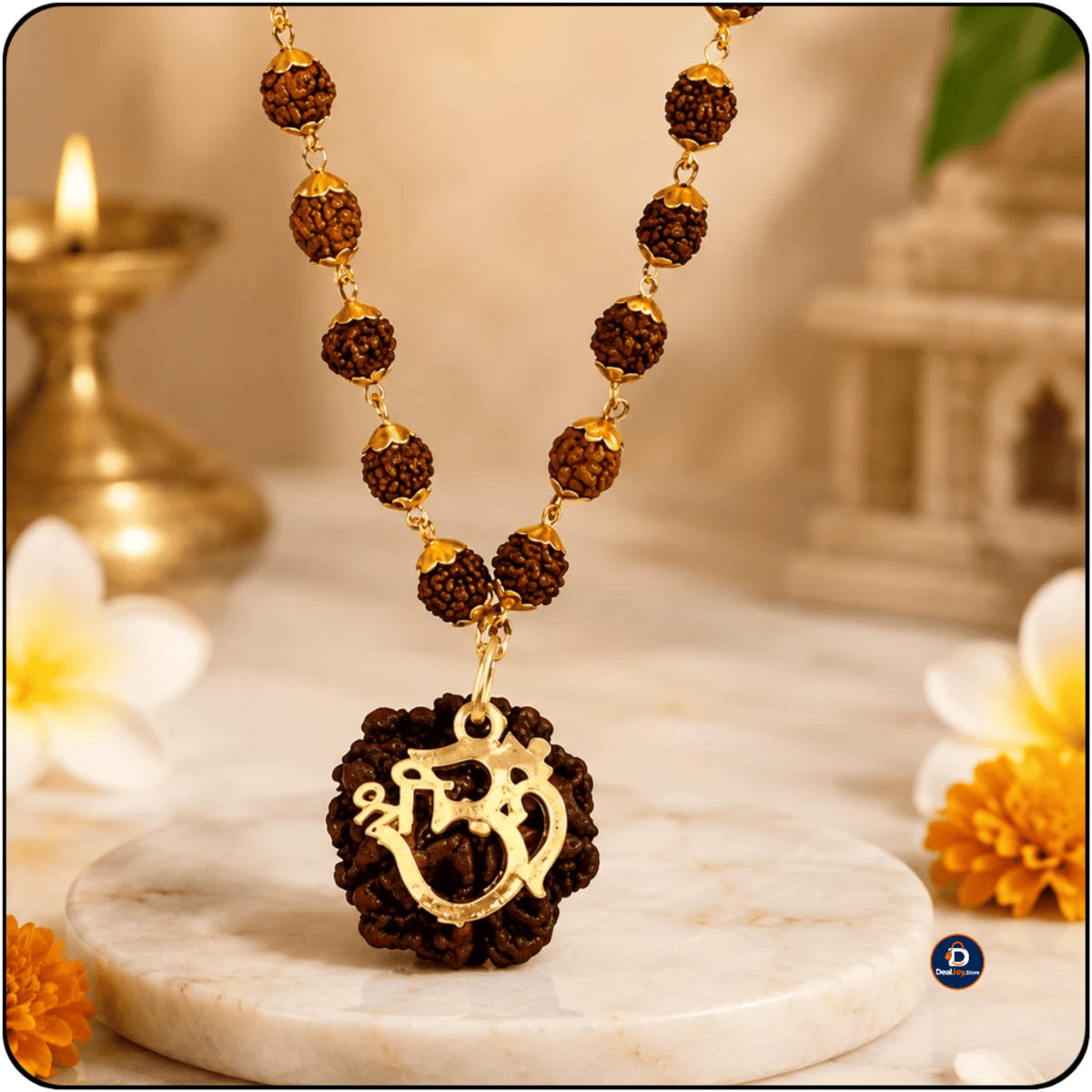Rudraksha Om Pendant Mala – Dharmik Aur Adhyatmik Upyog Ke Liye