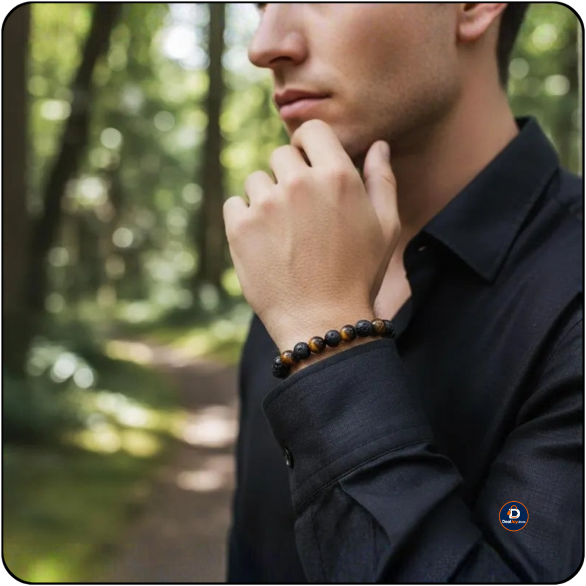 Tiger Eye Lava Rock Bracelet Relaxing Gifts for Men&Women
