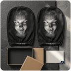 Car Headrest Scary Face Cover – Car Seat Decoration (Pack of 2)