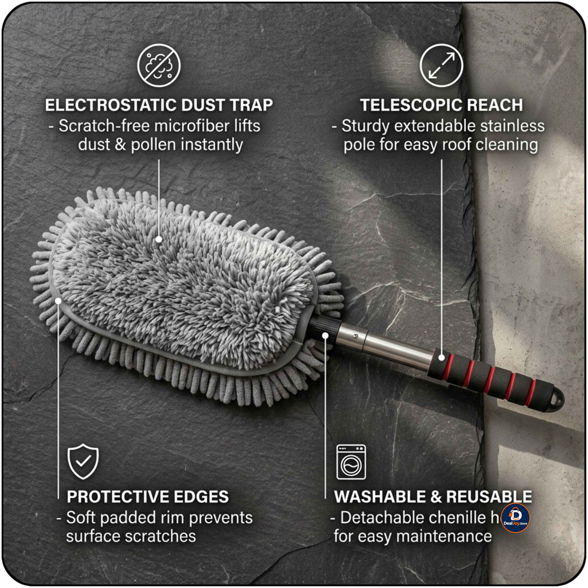 Microfiber Cleaning Duster with Handle – Dust Cleaning Brush