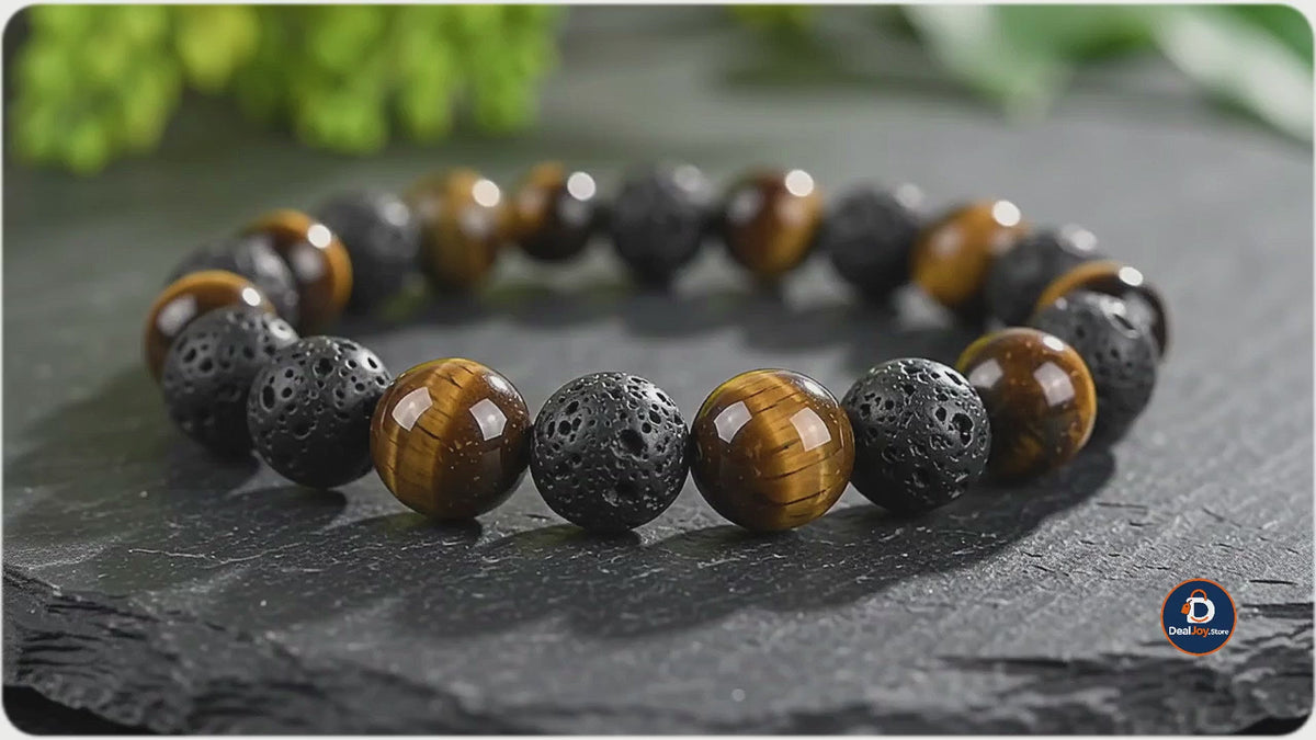 Tiger Eye Lava Rock Bracelet Relaxing Gifts for Men&Women