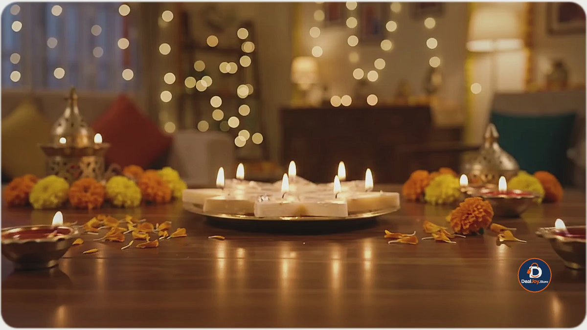 Decorative Floating Candles – Silver Glitter Design Wali Festive Tea Light Candles