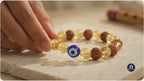Rudraksha Evil Eye Bracelet – Yellow Beads Aur Blue Nazar Bead Wala Bracelet
